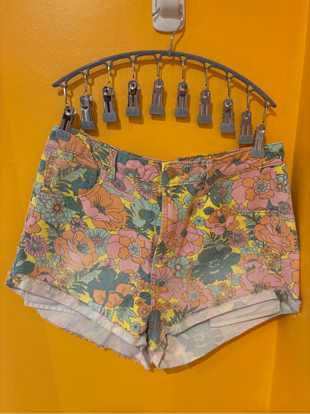 Wild fable Hippie Floral Print Cheeky Denim Shorts